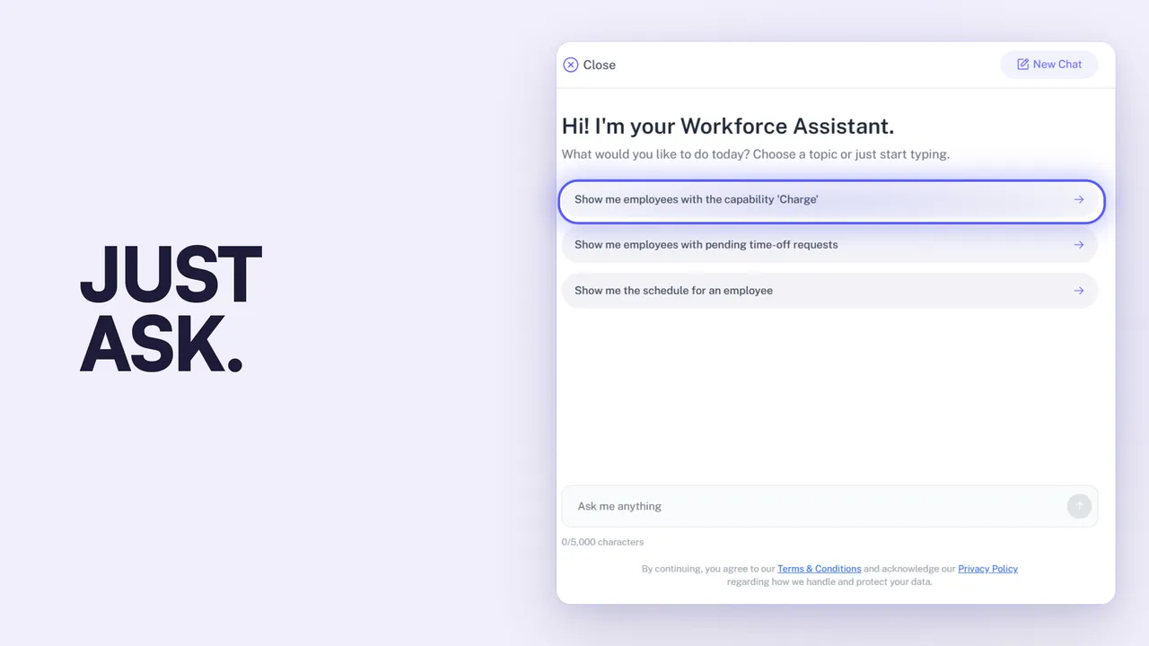 9. The assistant. Ask a question, get an answer and a how-to. Shown doing only what it does.